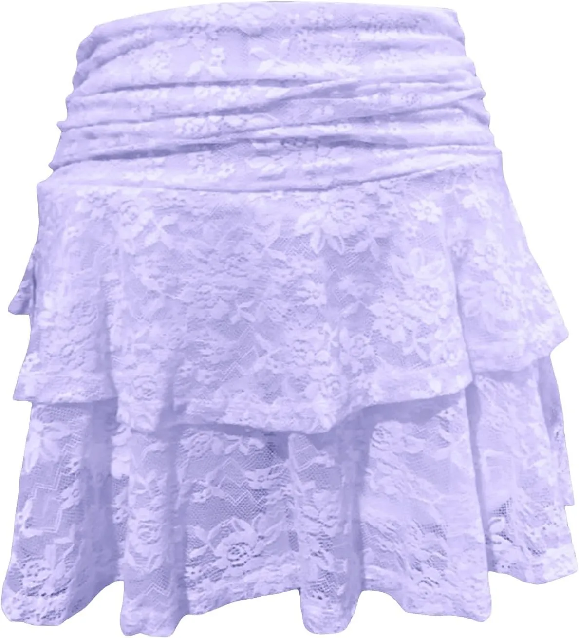 2025 Women Floral Lace Slip Skirts Low Waist Ruffle Layered Pleated Mini Skirts Y2k Flowy Tiered Short Skirt