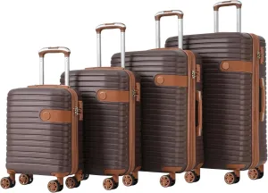 3 Piece Expandable Hard Shell Luggage Set With Spinner Wheels & TSA Lock, Lightweight for Business Trip