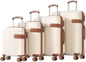 3 Piece Expandable Hard Shell Luggage Set With Spinner Wheels & TSA Lock, Lightweight for Business Trip