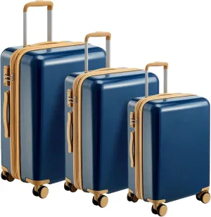 3 Piece Luggage Set,Expandable Hard Shell Luggage Set with Spinner Wheels & TSA Lock, Lightweight Travel Luggage Set,Carry on Luggage for Business Trip Blue 2