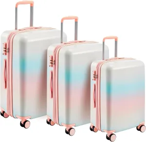 3 Piece Luggage Set,Expandable Hard Shell Luggage Set with Spinner Wheels & TSA Lock, Lightweight Travel Luggage Set,Carry on Luggage for Business Trip Colorful