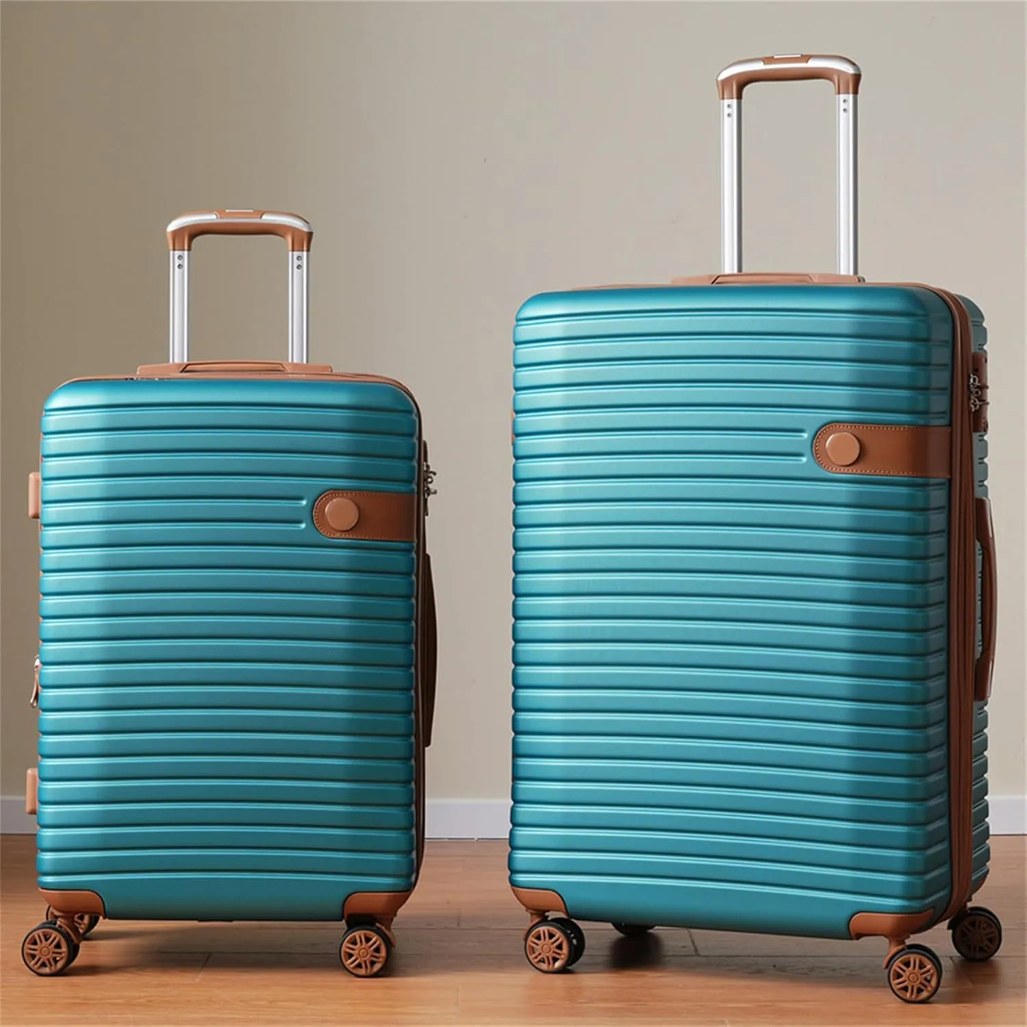 4 Piece Luggage Set,Lightweight Hardside Travel Luggage Set with Spinner Wheels & TSA Lock,Expandable Travel Suitcase Sets,Carry On Luggage Suitcase Set for Women Men Family Green