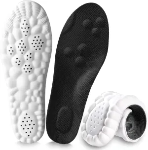 4D Cloud Insoles for Men and Women, Arch Support Insoles, Memory Foam Insoles, Shock Absorption and Cushioning Sports Steppers Shoe Insoles for Foot & Joint Support (XL Men 9-11.5 /Women 11-13 Black)