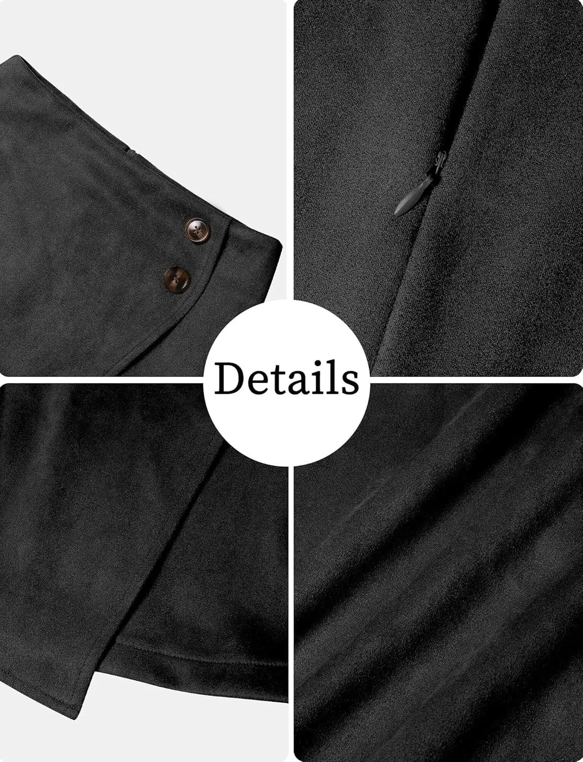 Aivtalk Leather Skirt Women's High Waisted Faux Leather Mini Skirt Classic Slim Bodycon Skirt Casual Short Skirt