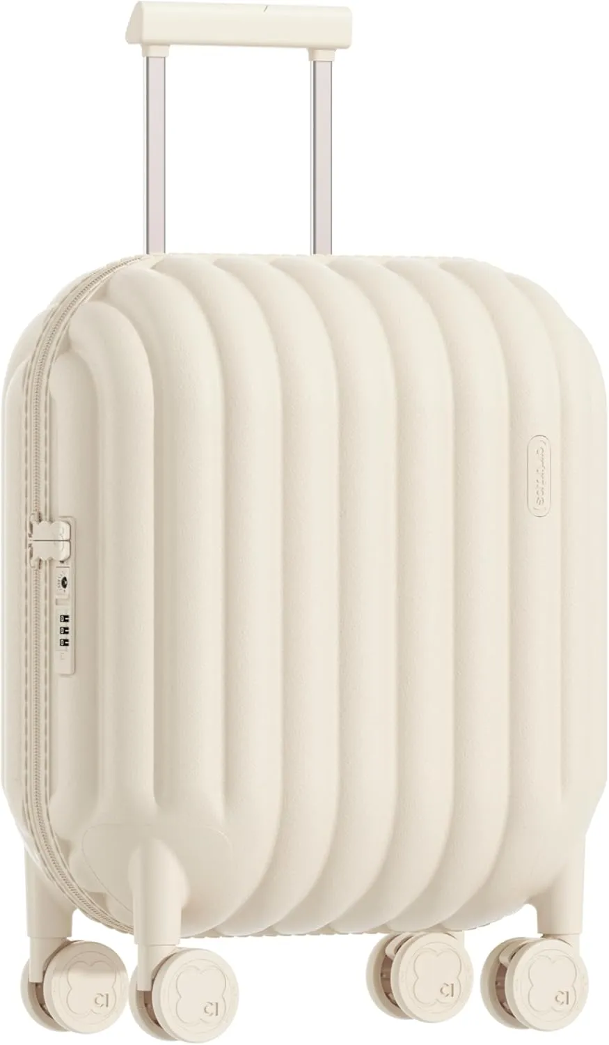 artrips Carry On Luggage with 8 Spinner Wheels,18'' Spinner Luggage,PC Lightweight Hardside Luggage,Travel Suitcase with Bread Design,TSA Lock,White,Carry On 18-Inch,40L