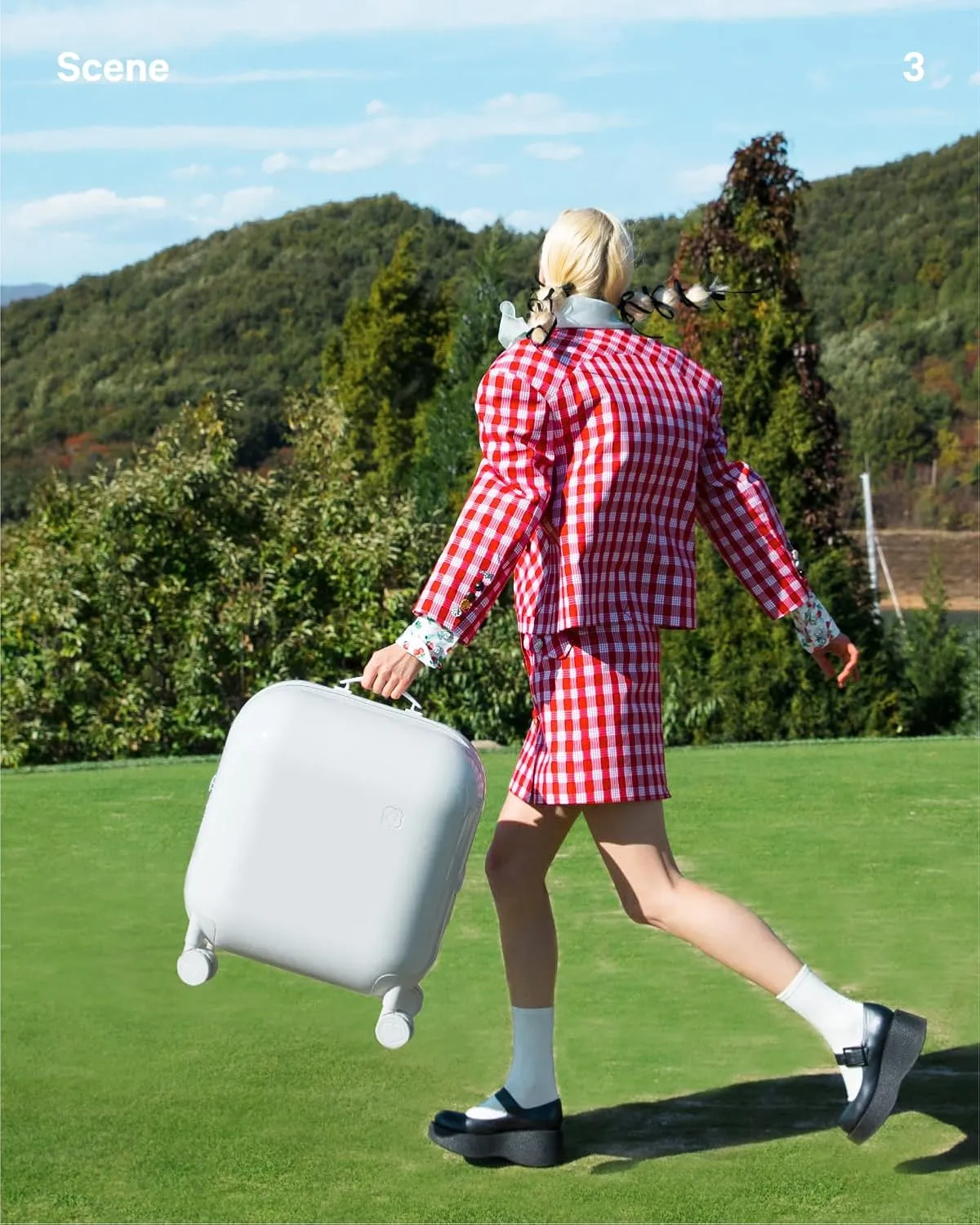 artrips Checked Luggage 24 inch,Medium Suitcase with 8 Spinner Wheels,PC Lightweight Hardside Luggage with Cover Protector,Bubble Design,TSA Lock,Smoke White,Checked-Medium 24-Inch,55L