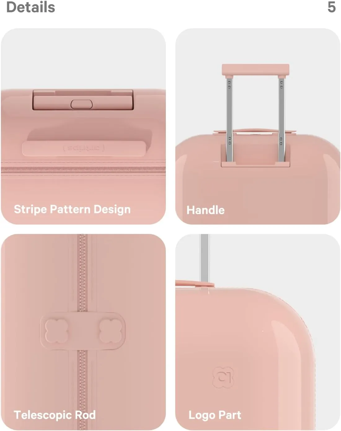 artrips Large Luggage 28 inch,Large Suitcase with 8 Spinner Wheels,PC Lightweight Hardside Luggage,Travel Suitcase with Bubble Design,TSA Lock,Smoke Pink,hardshell luggage 28-Inch,90L
