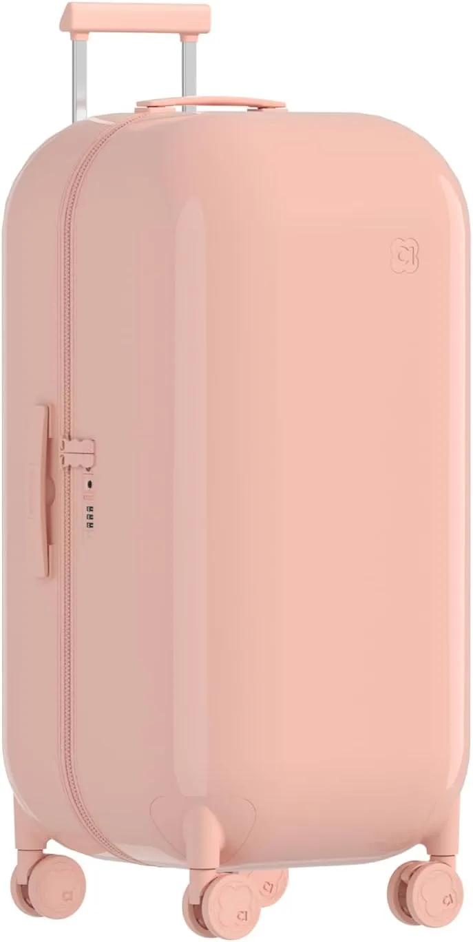 artrips Large Luggage 28 inch,Large Suitcase with 8 Spinner Wheels,PC Lightweight Hardside Luggage,Travel Suitcase with Bubble Design,TSA Lock,Smoke Pink,hardshell luggage 28-Inch,90L