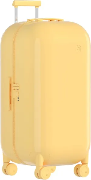 artrips Large Luggage 28 inch,Large Suitcase with 8 Spinner Wheels,PC Lightweight Hardside Luggage,Travel Suitcase with Bubble Design,TSA Lock,Smoke Yellow,hardshell luggage 28-Inch,90L