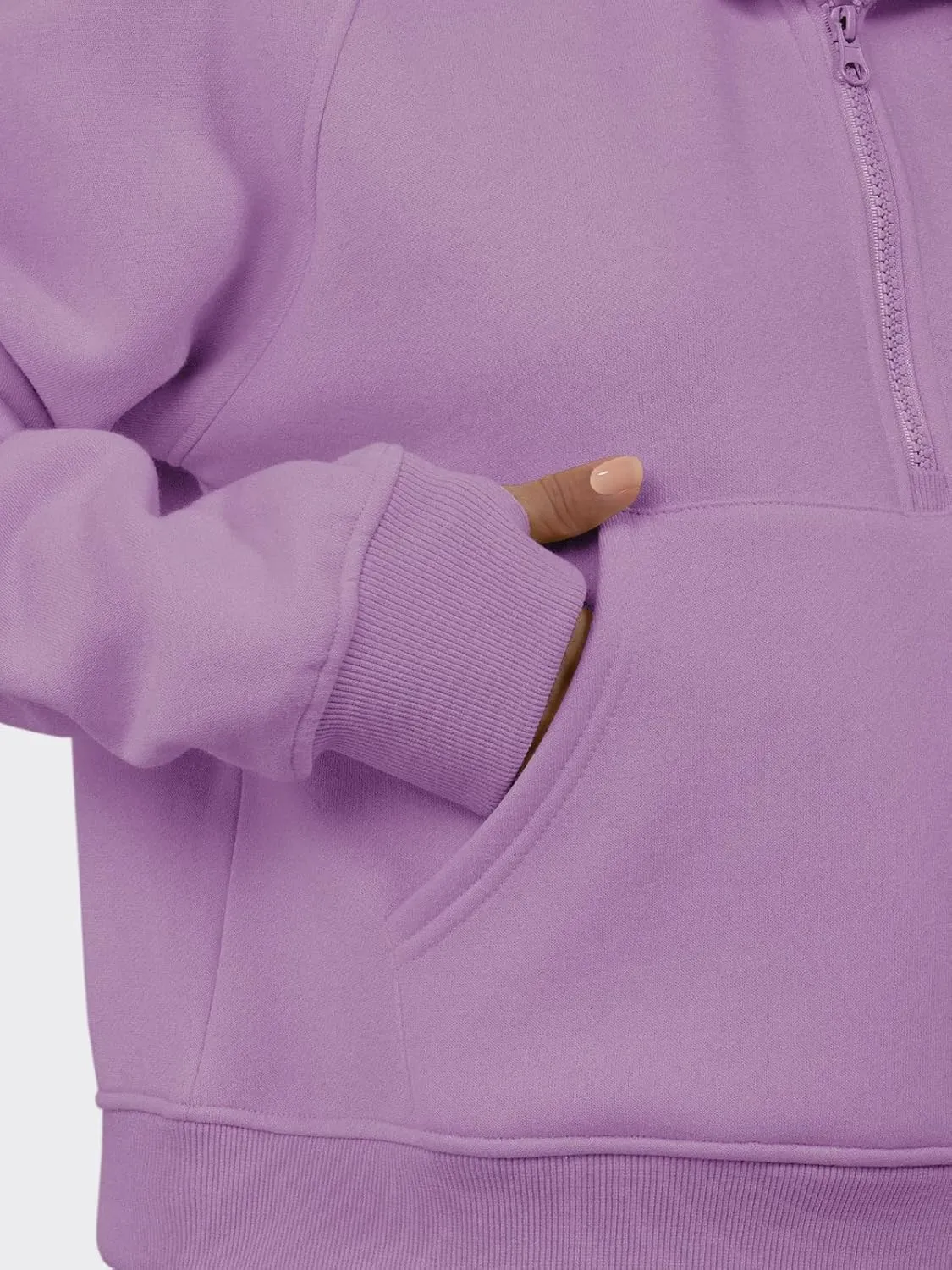 ATHMILE Sweatshirts For Women Cropped Hoodies Half Zip Fleece Pullover Winter Clothes Quarter Zip Up 2023 Outfits Sweater