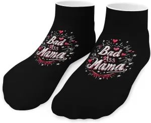 Bad Ass Mom Unisex Ankle Socks Low Cut Funny Print Athletic No Show Stocking
