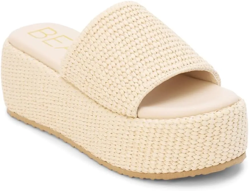 BEACH by Matisse Womens Pismo Platform Casual Sandals Casual Mid Heel 2-3" - Beige