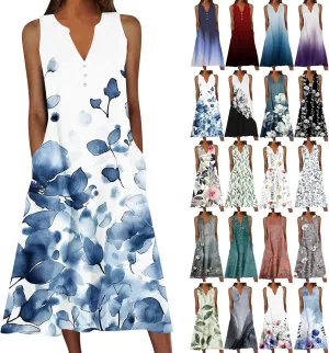 Beach Sundresses for Women 2025 Vacation Casual Plus Size Midi Sun Dress Loose Flowy Summer Boho Long Dresse Trendy