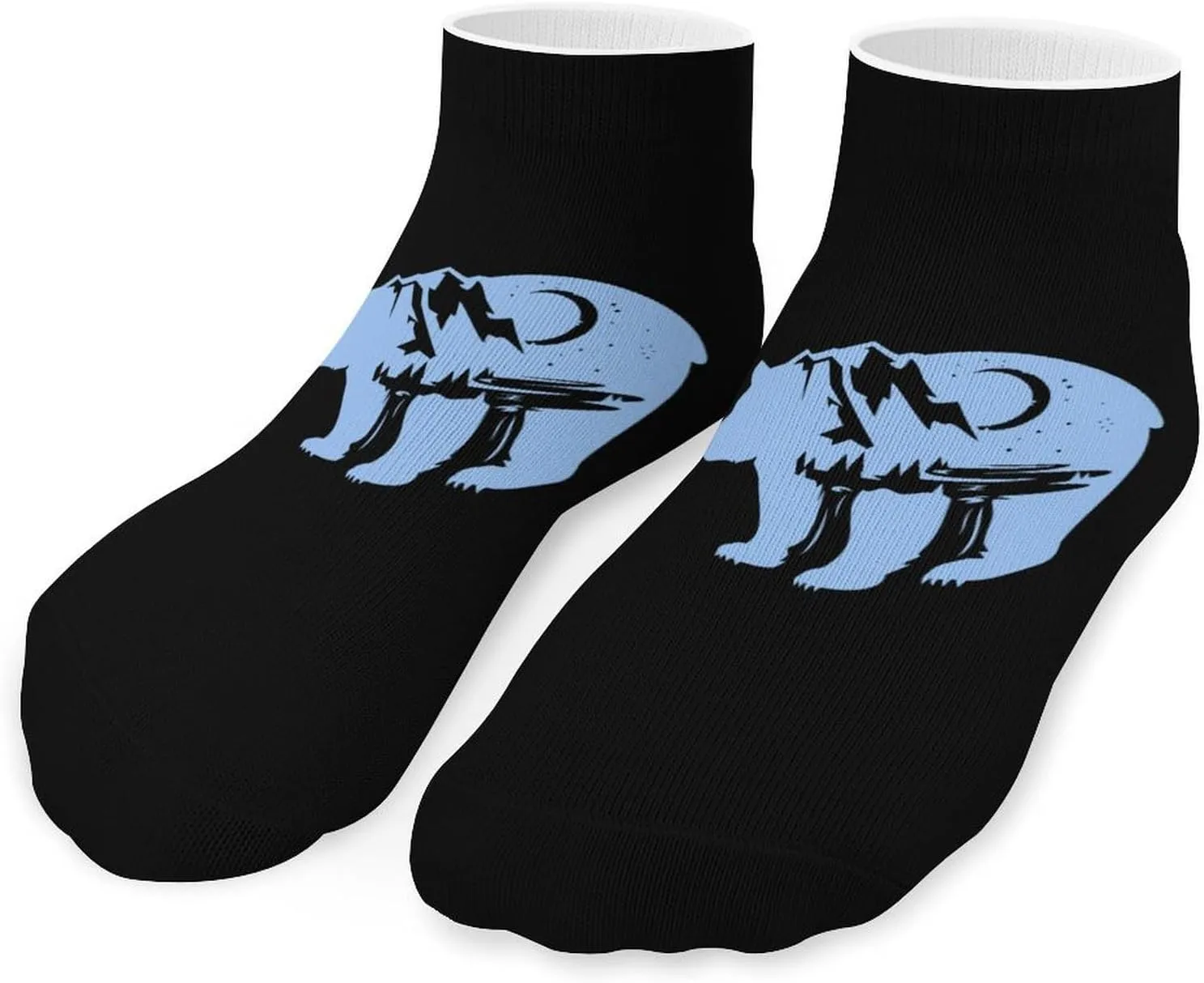Bear Mountain Moon Unisex Low Cut Socks No Show Athletic Running Ankle Sock