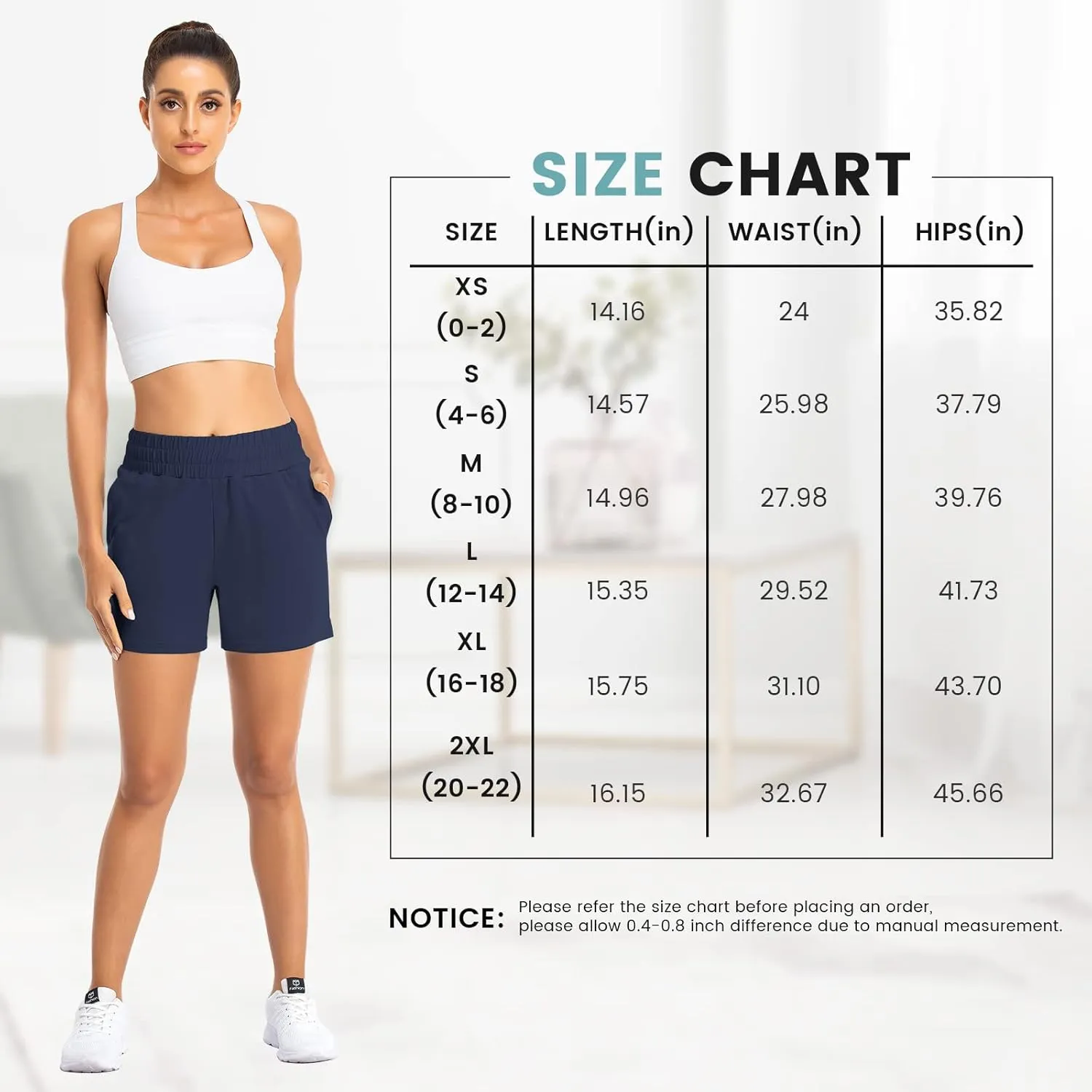 Benirap Womens Shorts Quick-Dry Running Shorts Sports Layer Elastic Waist Workout Athletic Shorts with Zipper Pocket 2"