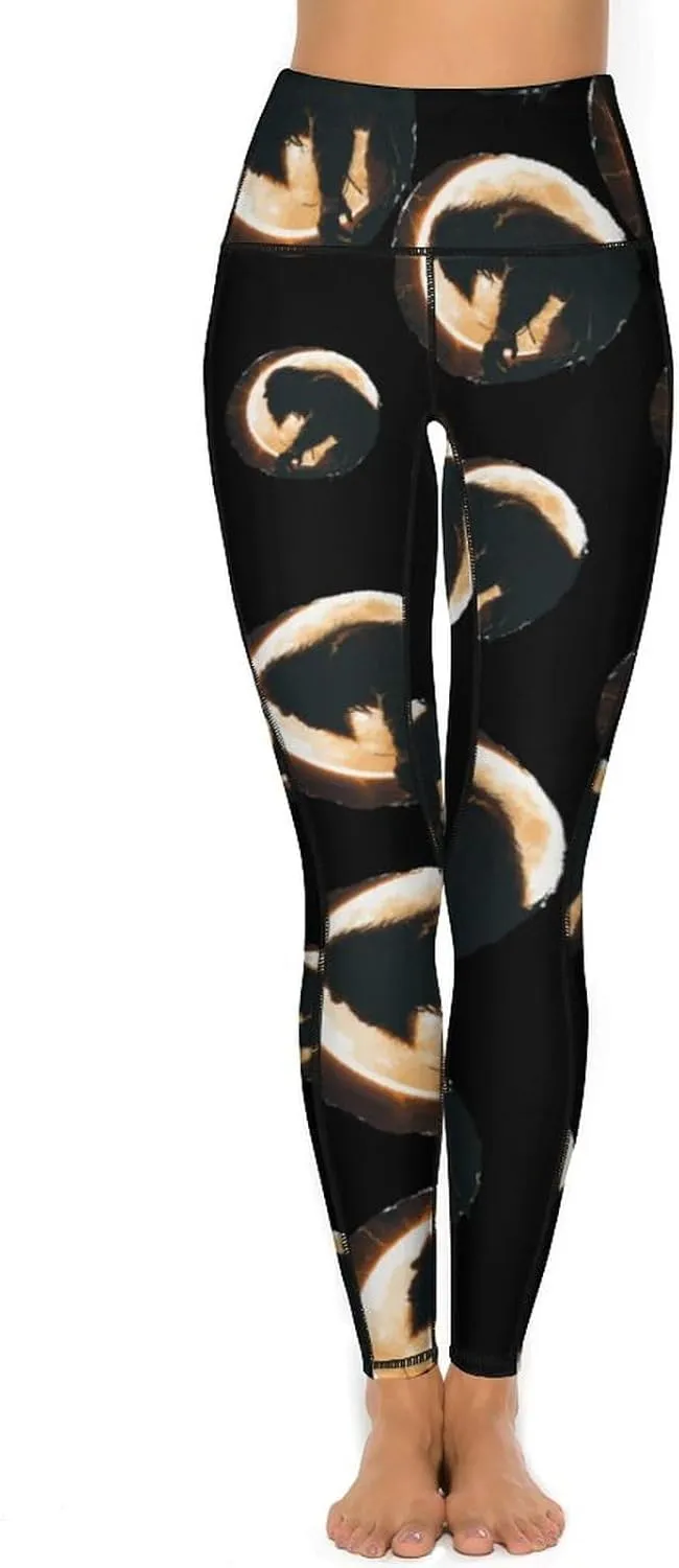 Bigfoot Total Solar Eclipse Women's Yoga Pants Leggings with Pockets High Waist Compression Workout Pants