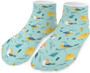 Birds Pattern Unisex Low Cut Socks No Show Athletic Running Ankle Sock