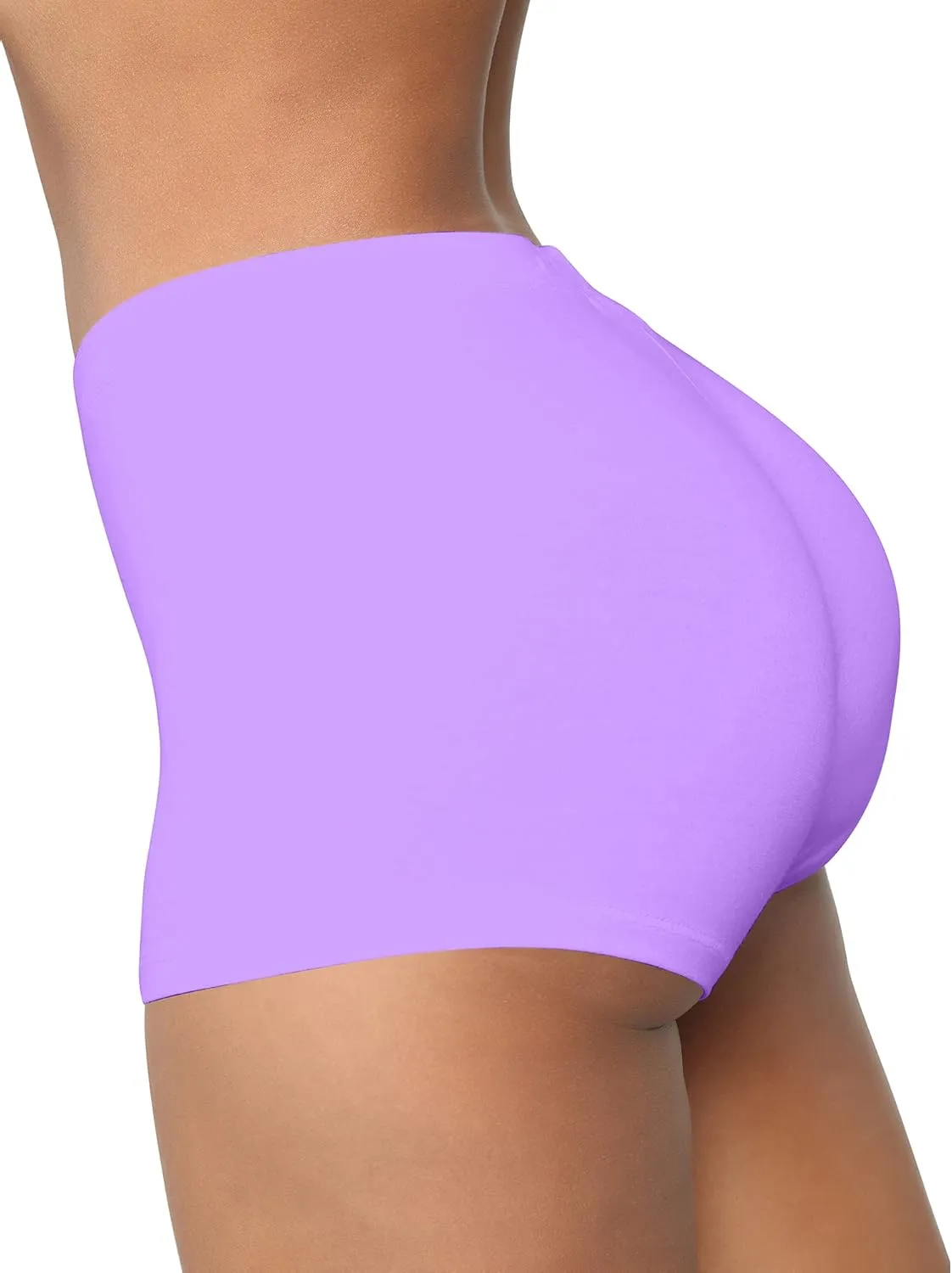 BORIFLORS Women's Sexy Workout Gym Biker Elastic Waist Booty Shorts