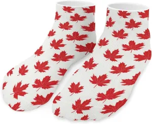 Canada Maple Pattern Unisex Ankle Socks Low Cut Funny Print Athletic No Show Stocking