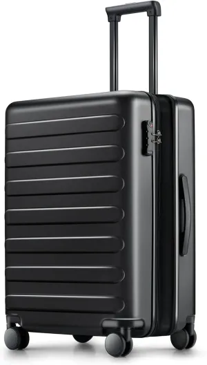 Carry On Luggage 22x14x9 Airline Approved, 20 Inch Luggage with Smooth Spinner Wheels, Expandable, Hard Shell PC Suitcase Carry-On, Lightweight Travel Luggage, TSA Approved (Black, Rhine Max)