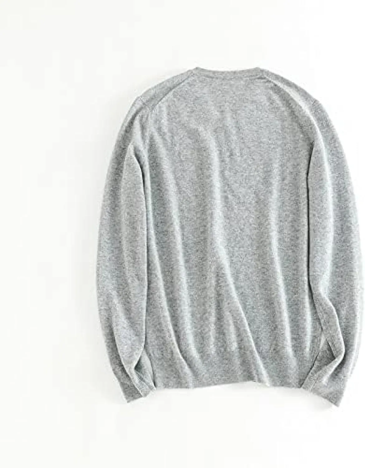 Cashmere Sweater V-Neck Long-Sleeved Solid Color Pullover Sweater Men's Bottoming Shirt,Grey,L