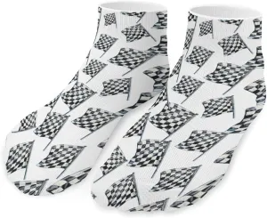 Checkered Racing Flag Unisex Ankle Socks Low Cut Funny Print Athletic No Show Stocking