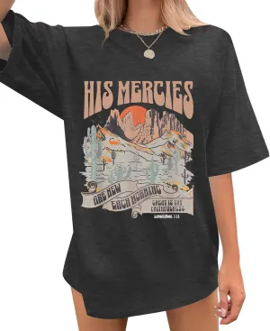 Christian Tshirts Women Oversized Inspirational Christians Faith Tshirts Bible Verse Casual Religious Tee Tops