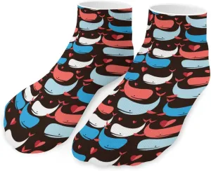 Colorful Whales Unisex Low Cut Socks No Show Athletic Running Ankle Sock
