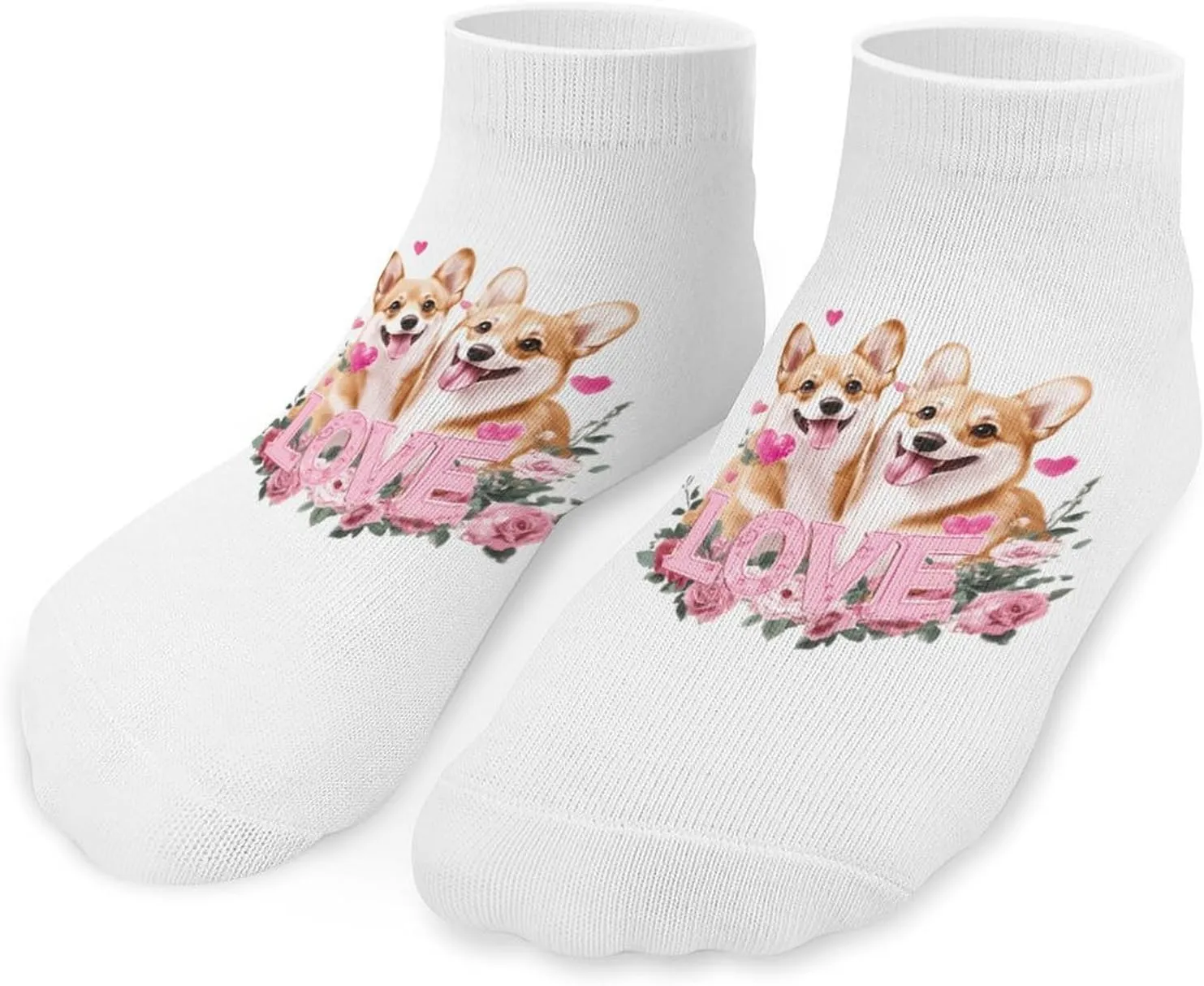 Corgi Dog Lover Unisex Ankle Socks Low Cut Funny Print Athletic No Show Stocking
