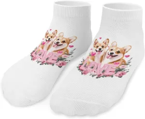 Corgi Dog Lover Unisex Ankle Socks Low Cut Funny Print Athletic No Show Stocking
