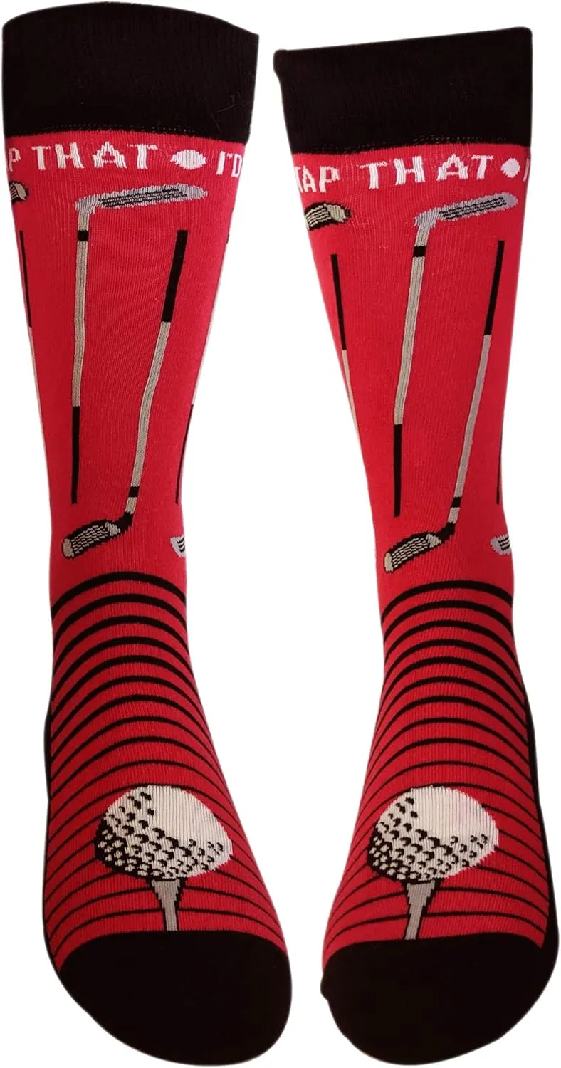 Crazy Dog T-Shirts Mens Id Tap That Socks Funny Golf Golfing Gift Novelty Sarcastic Saying for Golfer Cool Colorful Sock