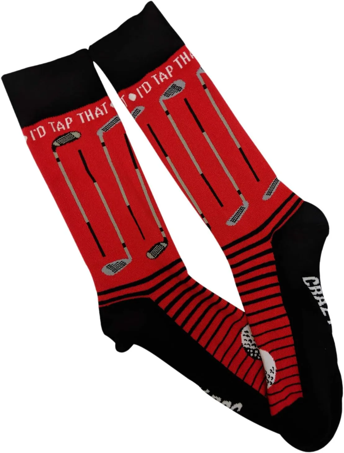 Crazy Dog T-Shirts Mens Id Tap That Socks Funny Golf Golfing Gift Novelty Sarcastic Saying for Golfer Cool Colorful Sock