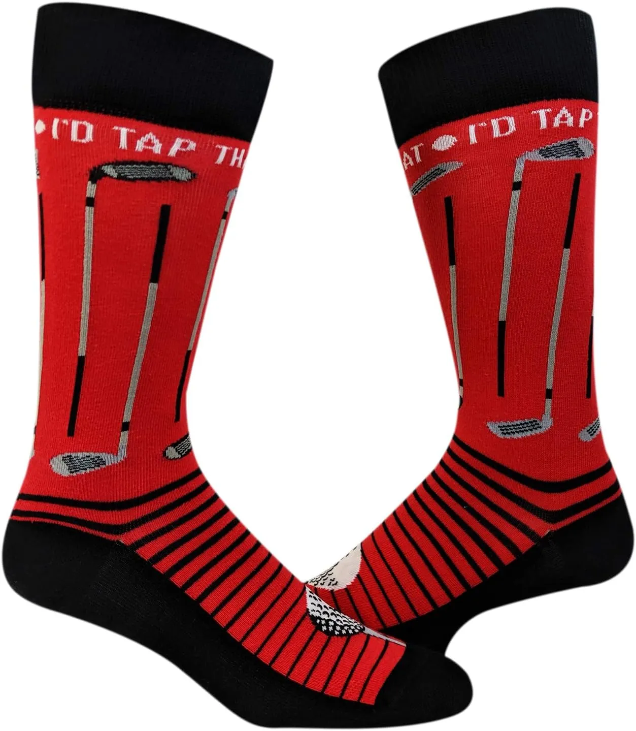 Crazy Dog T-Shirts Mens Id Tap That Socks Funny Golf Golfing Gift Novelty Sarcastic Saying for Golfer Cool Colorful Sock