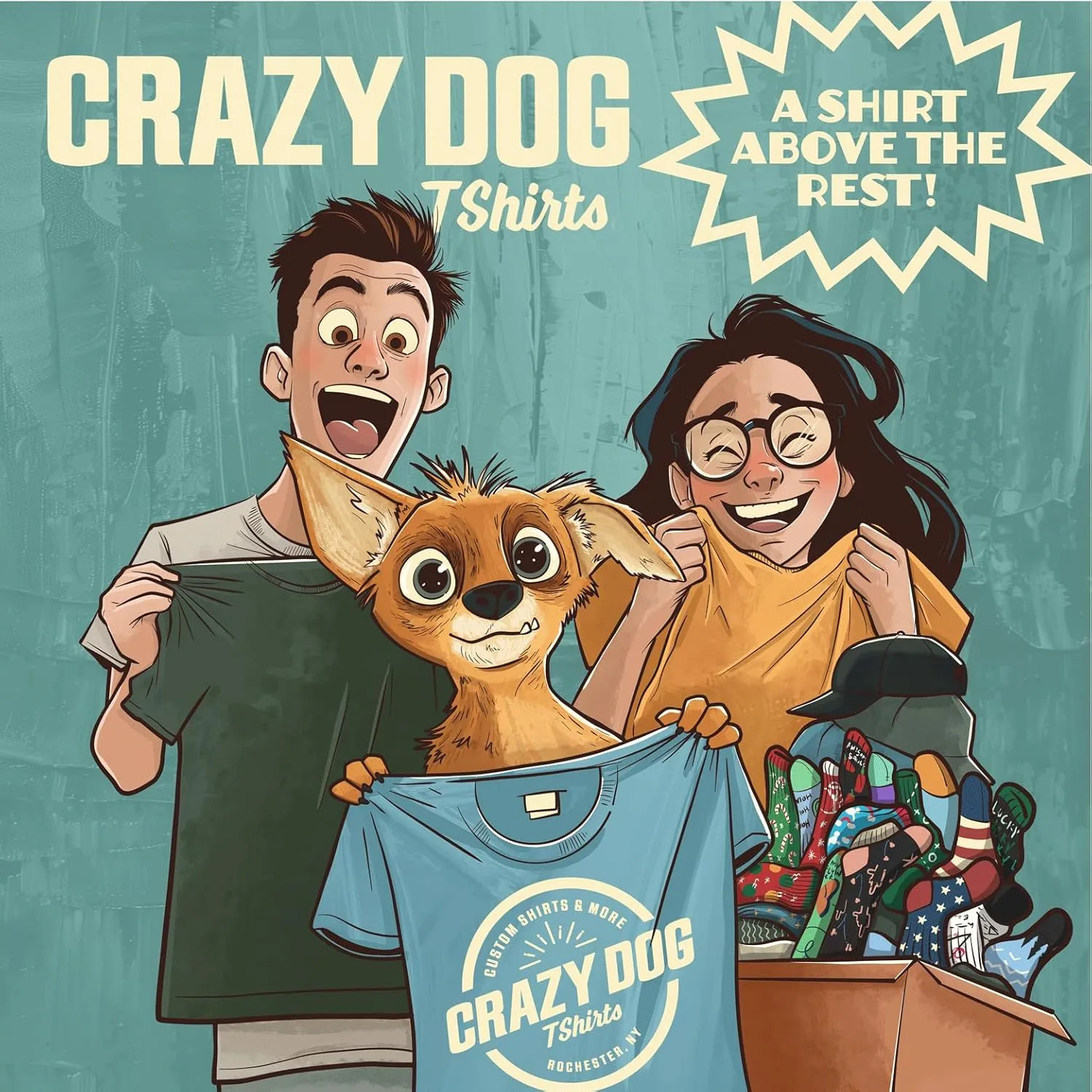 Crazy Dog T-Shirts Mens Sarcastic Socks Funny Crew Footwear for Adults