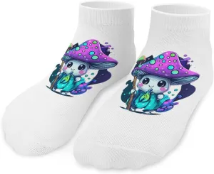 Cute Mushroom Witch Unisex Ankle Socks Low Cut Funny Print Athletic No Show Stocking