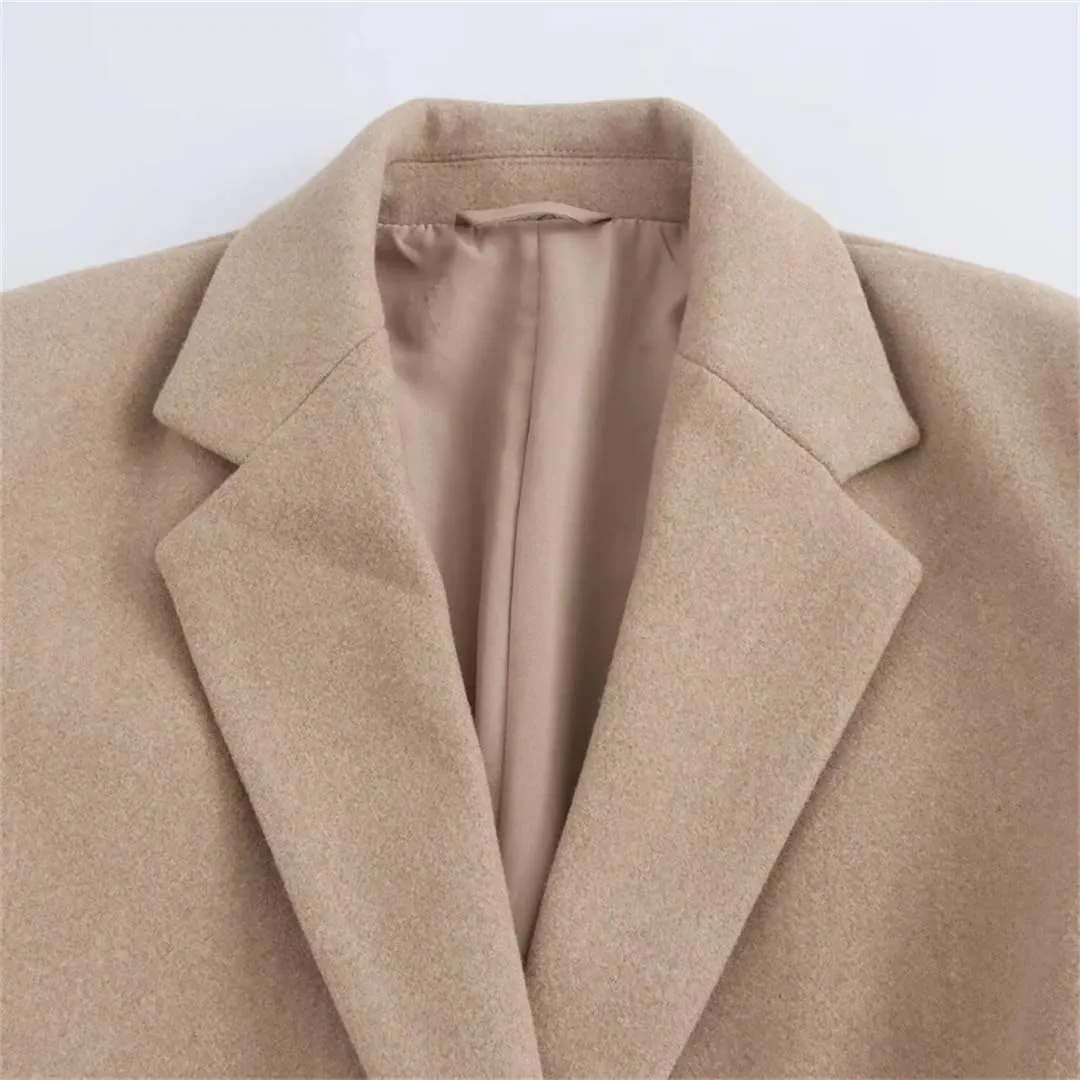 Disimlarl Women Casual Slim Button Coat Double Pocket Long Sleeve Lapel Outerwear Soft Long Style Outwear