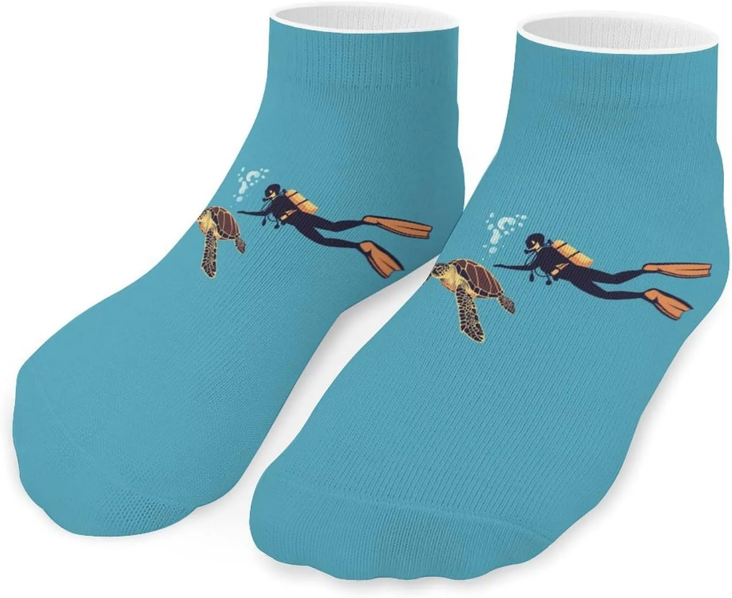Dive Sea Turtle Unisex Ankle Socks Low Cut Funny Print Athletic No Show Stocking