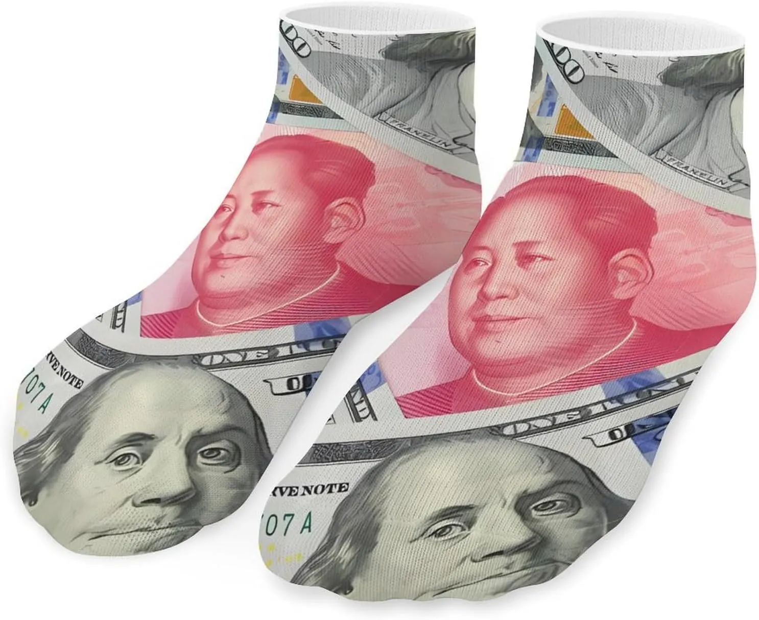 Dollar And Rmb Unisex Ankle Socks Low Cut Funny Print Athletic No Show Stocking