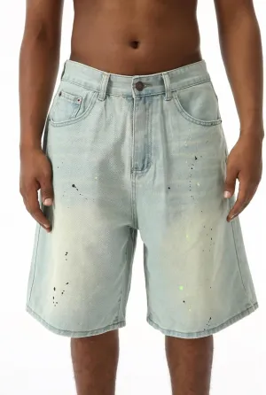 EMMIOL Baggy Jorts Men Jean Shorts Summer, y2k Grunge Denim Shorts Vintage Distressed Loose Fit Streetwear