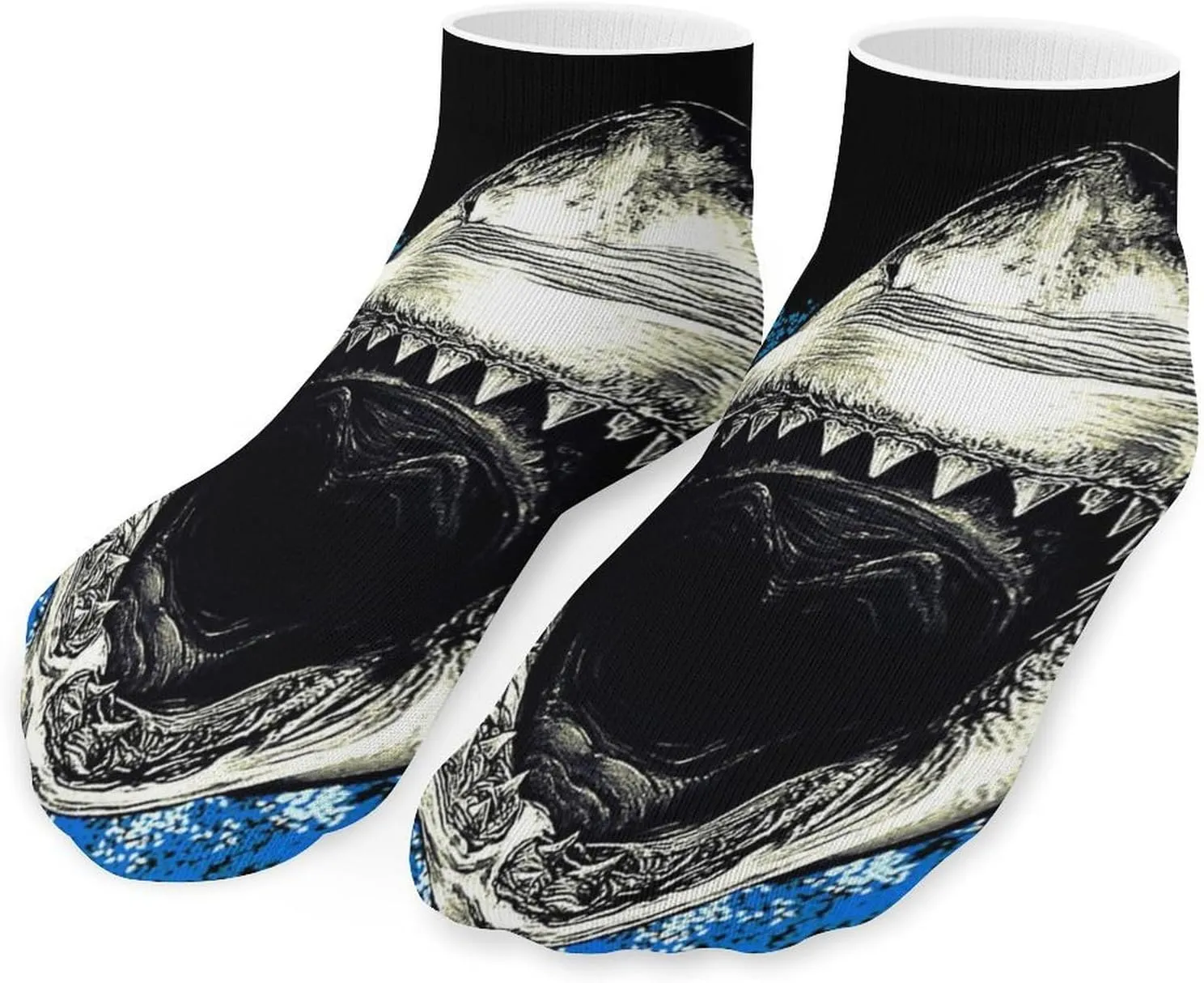 Evil Shark Teeth Unisex Low Cut Socks No Show Athletic Running Ankle Sock