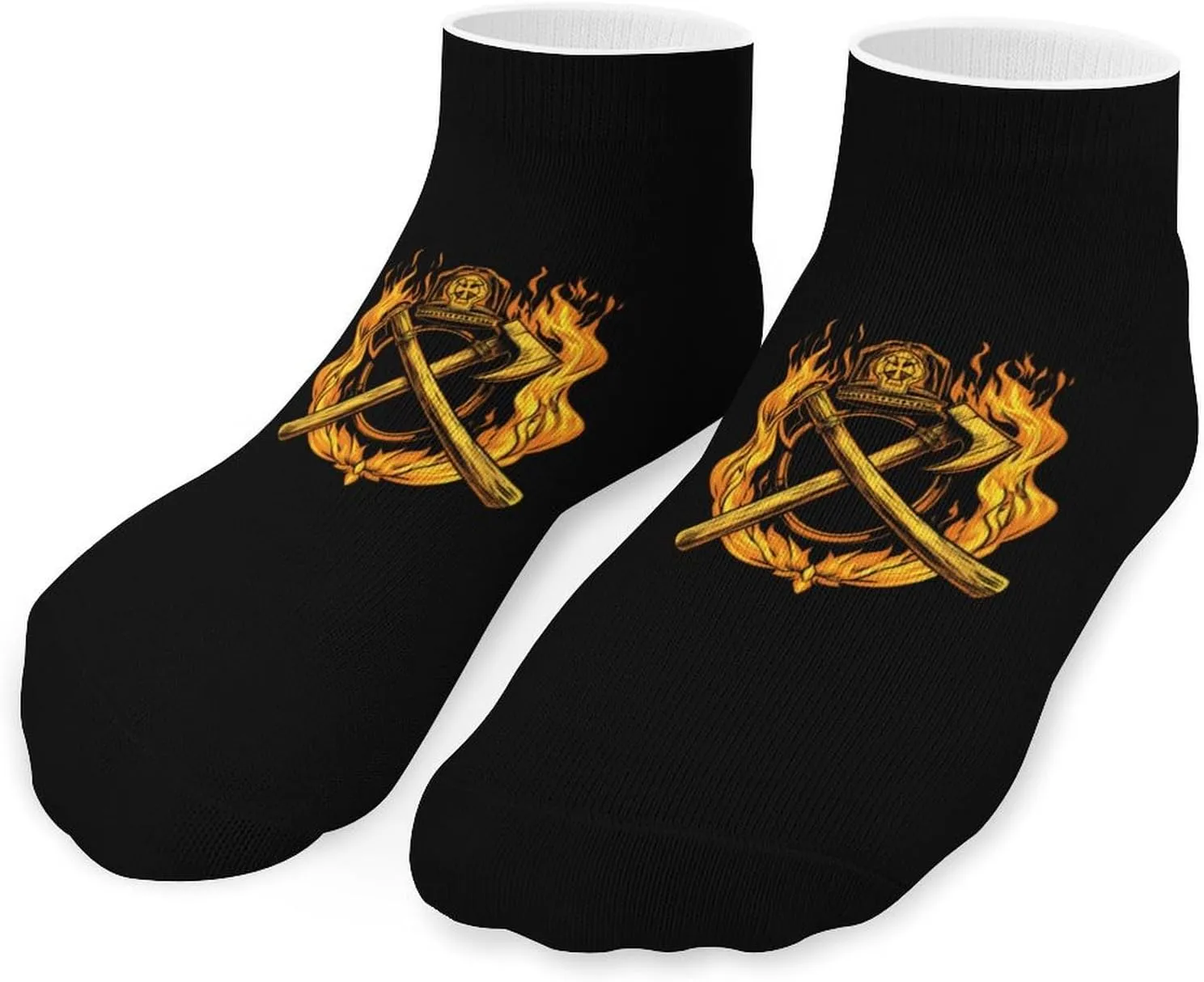 Fireman Firefighter Unisex Ankle Socks Low Cut Funny Print Athletic No Show Stocking