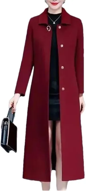 Fjnbbiot Double Face Cashmere Coat Female Autumn Winter Wool Blended Coats Over The Knee Windbreaker Outerwear