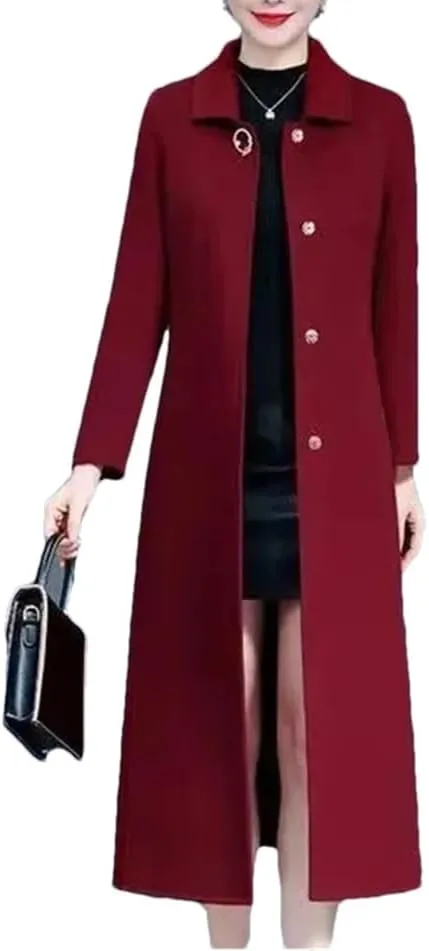 Fjnbbiot Double Face Cashmere Coat Female Autumn Winter Wool Blended Coats Over The Knee Windbreaker Outerwear