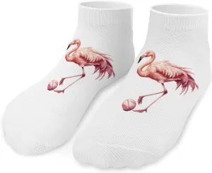 Flamingo Playing Softball Unisex Ankle Socks Low Cut Funny Print Athletic No Show Stocking