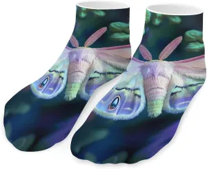 Flying Moth Unisex Ankle Socks Low Cut Funny Print Athletic No Show Stocking