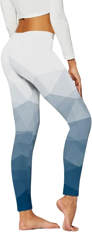 Full Length Women's Leggings Colorful Geometric Print Leggings Hiking Running Pants Pockets Thermal Velvet Winter