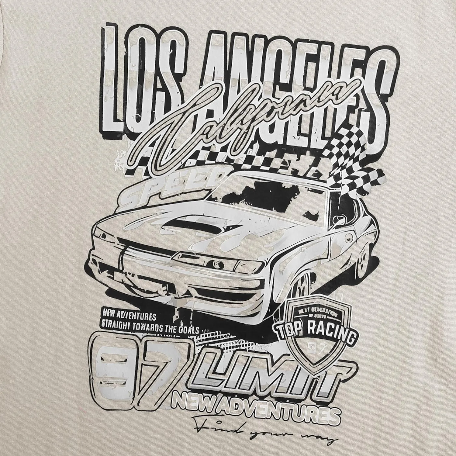 Girl's Car Letter Graphic Print Round Neck Short Sleeve Tee Summer Casual T Shirt Graphics Tee Shirt