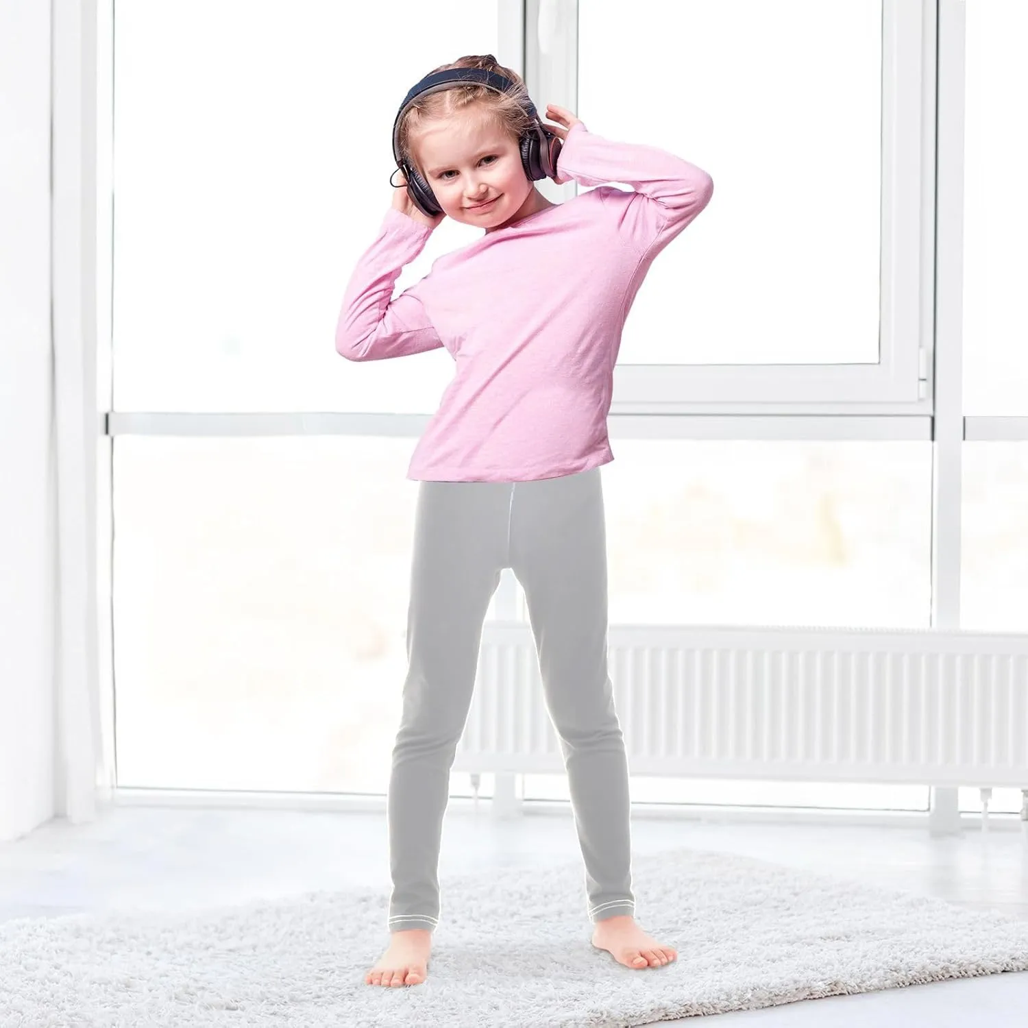 Girls Leggings Solid Toddler Footless Yoga Dance Pants Stretch High Waisted Leggings Size 4T -10Y
