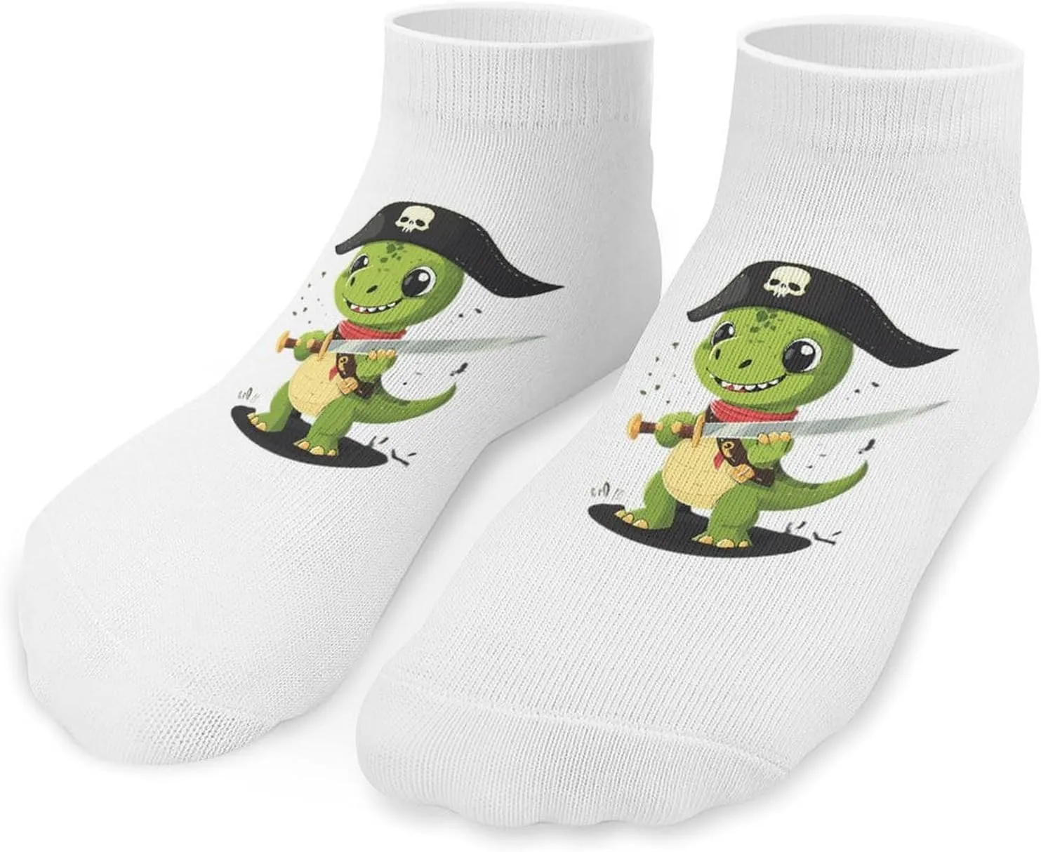 Green Dinosaur Unisex Ankle Socks Low Cut Funny Print Athletic No Show Stocking