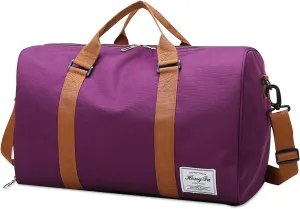 Gym Sports Duffle Bag, Waterproof Travel Duffel Bag with Wet Pocket and Shoes Compartment, Big Capacity Holdall Sports Bags with Shoulder Strap, Durable for Gym, Sports, Travel, Swimming